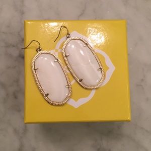Kendra Scott Elle White Mother of Pearl Earrings